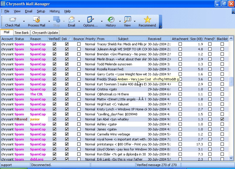 Click to view Chrysanth Mail Manager 2.3 screenshot